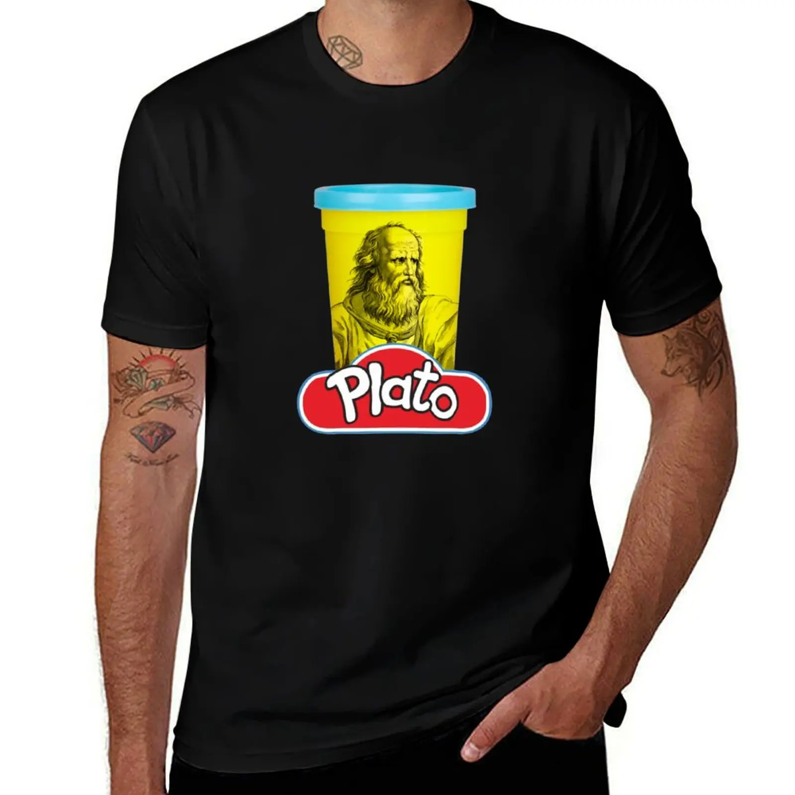 Футболка Plato Play Doh Philosophy pun, корейская модная роскошная футболка, забавные футболки, новое издание, простые белые футболки для мужчин