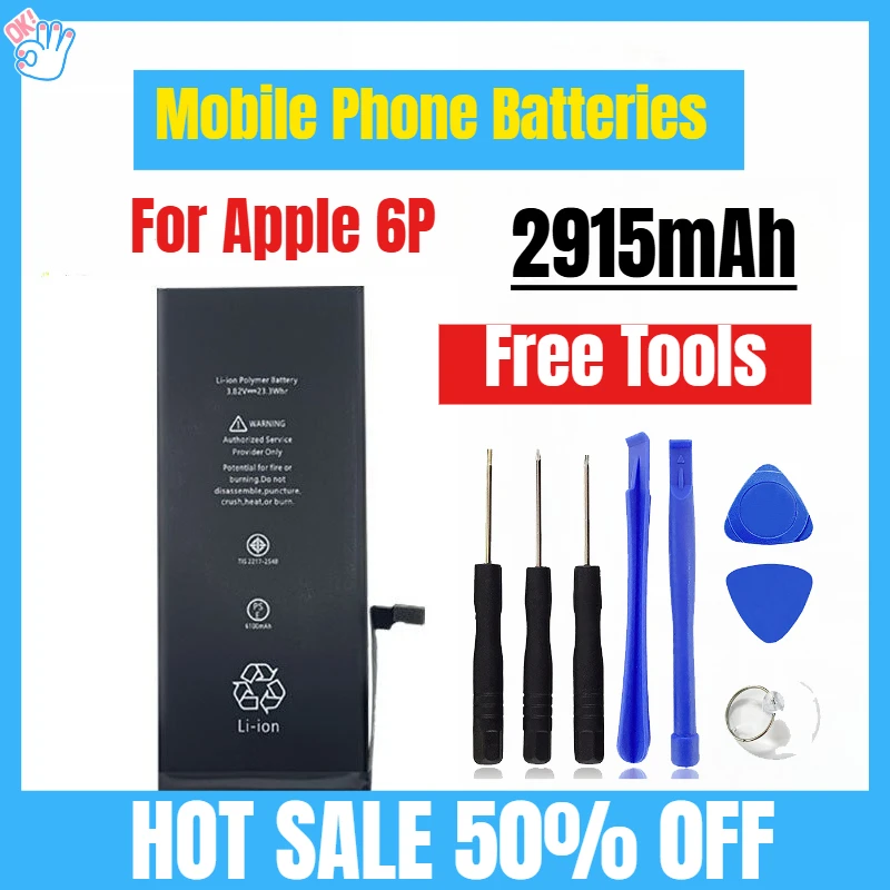 

2915mAh for Apple 6P Mobile Phone Batteries Free Tools