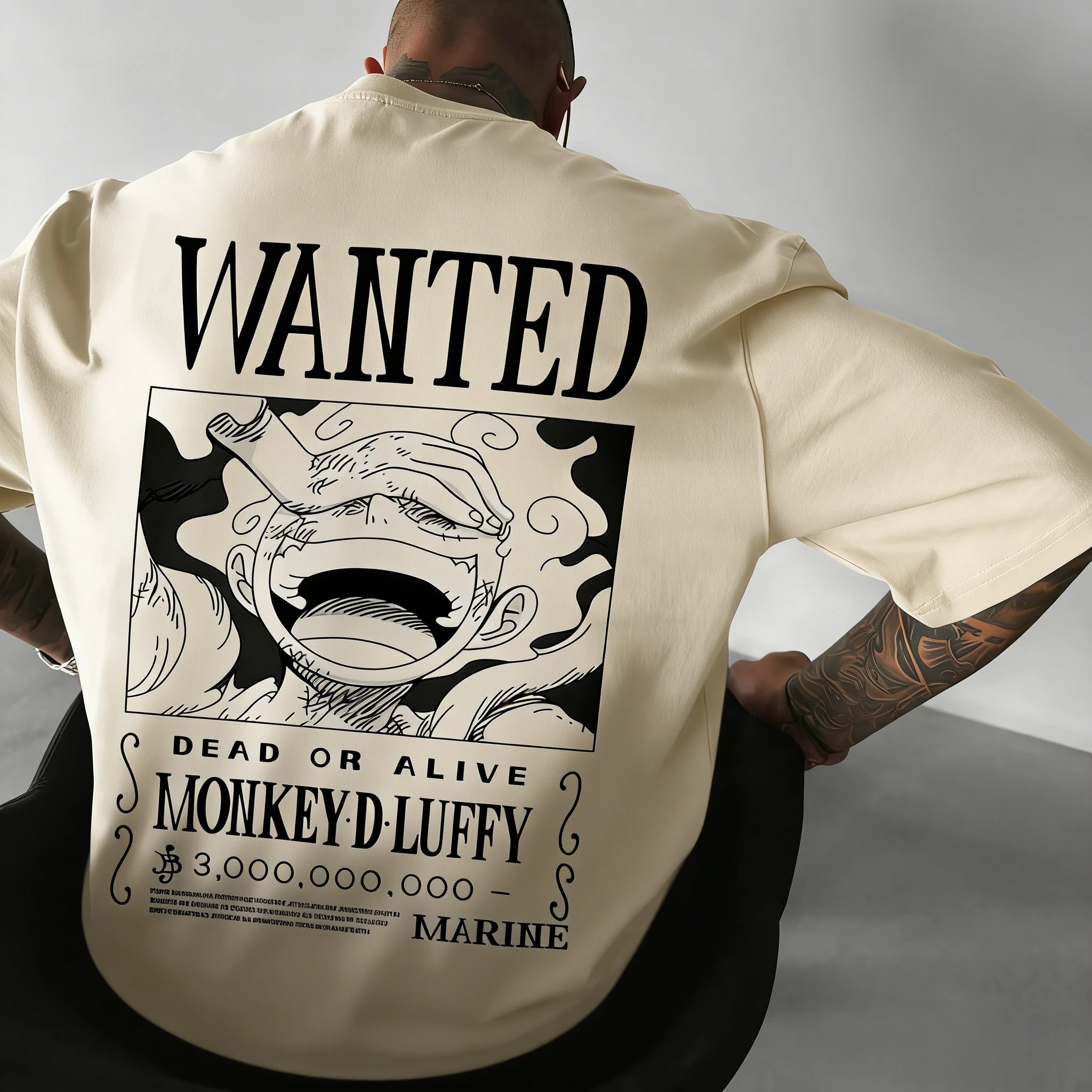 ONE PIECE Anime Luffy GEAR 5 Printed Cotton T-shirt Men's and Women's Summer New Street Hip Hop Loose Casual Parent Child Top