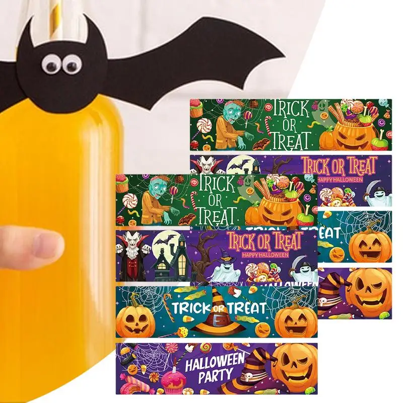 Waterfles Wikkel Rond Stickers Halloween Waterfles Wikkel Rond Labels Feestelijke Sfeer Decoratie Tool Voor Werkgebied