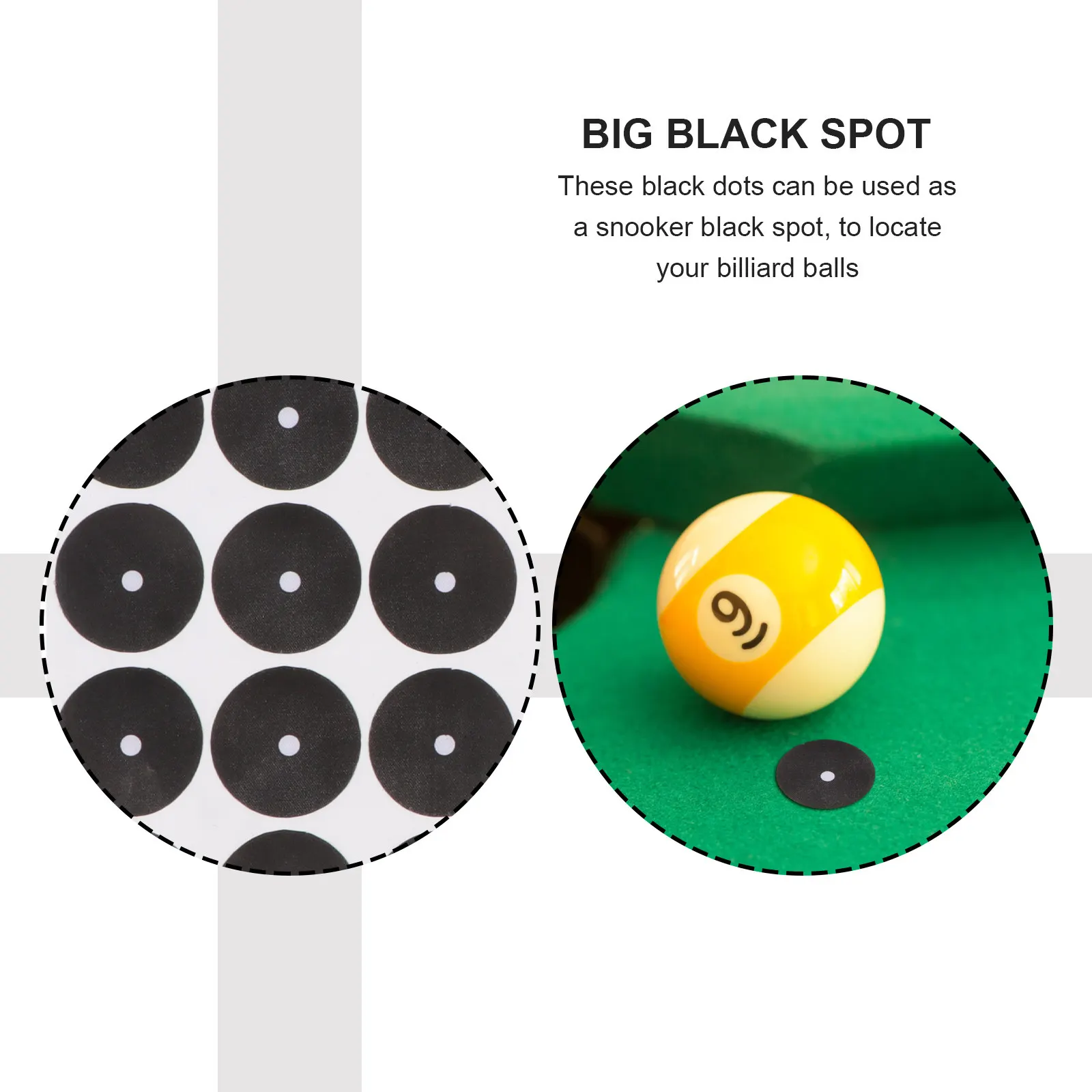 

2 Sheets Billiard Table Black Dot Woven Cloth Pool Table Marker Dot Self-Adhesive Snooker Marking Stickers for Daily Play