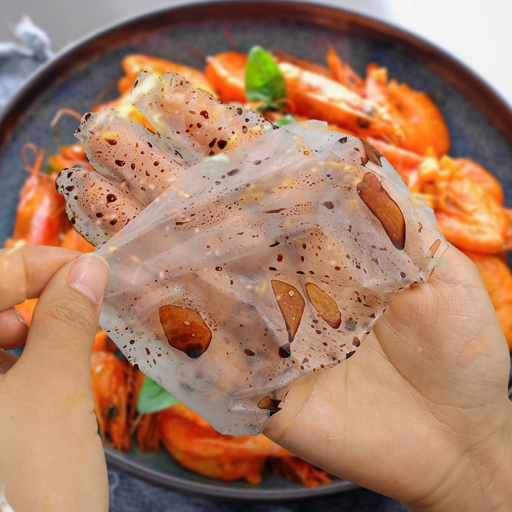 120-40PCS Disposable Transparent Glove Food Grade Plastic Eco-friendly Cleaning Gloves Non-Slip DIY Cooking Kitchen Accessories