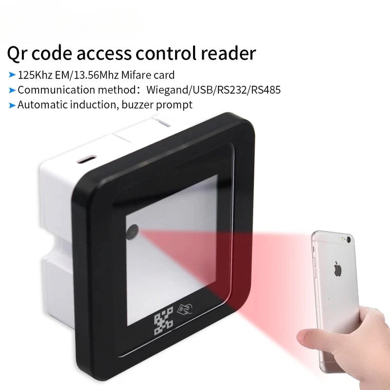 

QR Code RFID Reader 125khz EM 13.56mhz MF Access Control Card Reader Scanner USB/Wiegand/ RS232/485 2D QRCode BarCode Scanner