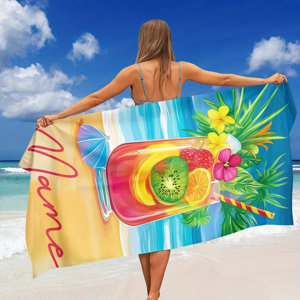 toalha-de-praia-com-design-de-padrao-de-bebidas-personalizavel-com-nome-microfibra-leve-de-secagem-rapida