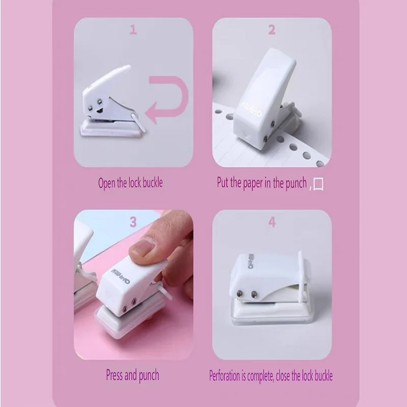 Cute Mini Single Hole Shape Punch for Planner Disc Ring DIY Paper Cutter Puncher  Craft Machine Offices Stationery