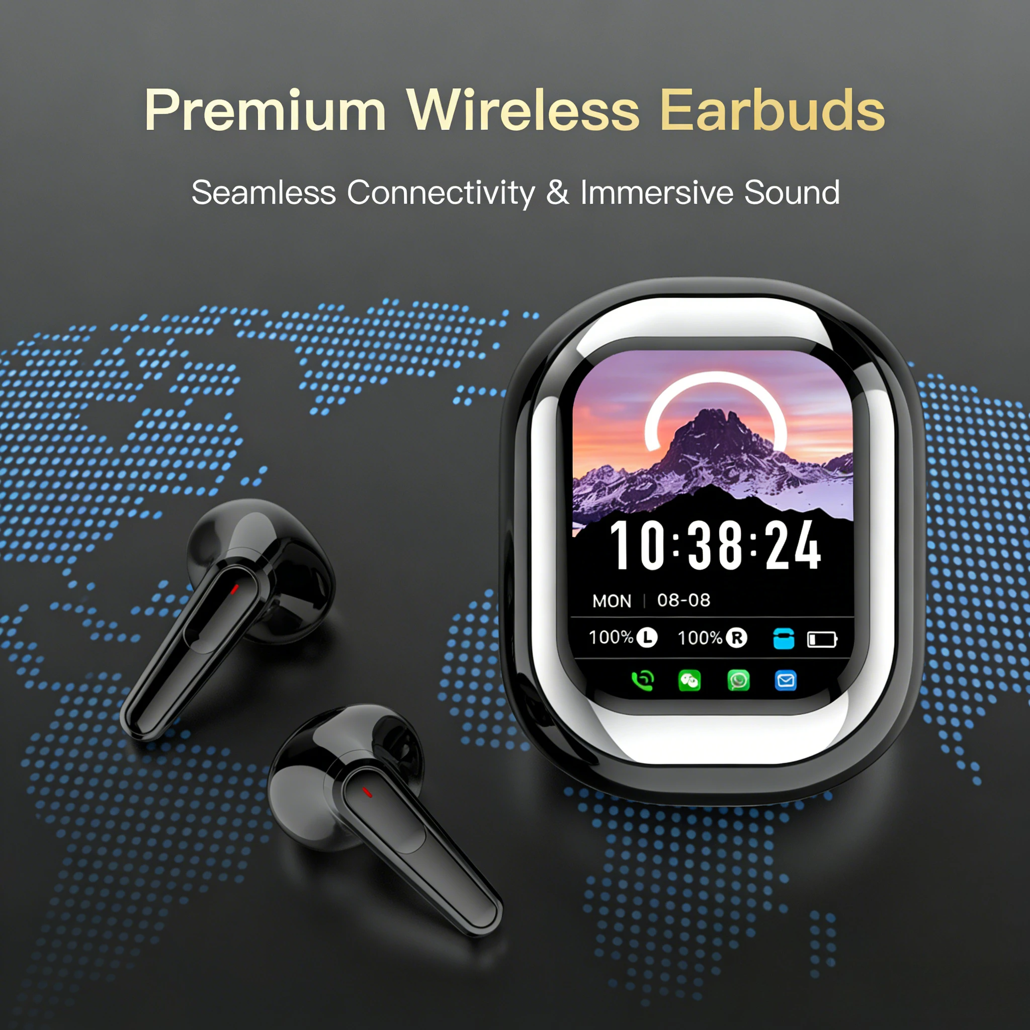 

Беспроводные наушники с AI-переводом на 144 языка, 50 часов работы, перевод в реальном времени, микрофон с шумоподавлением ENC, LED-дисплей заряда