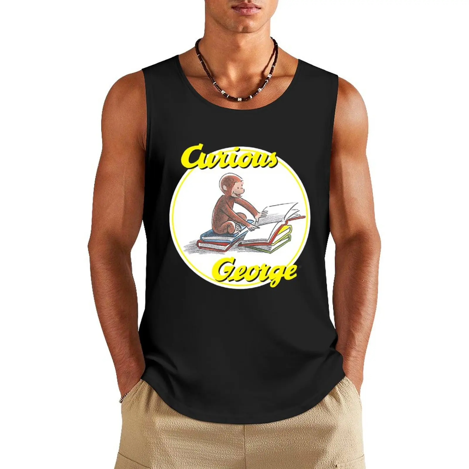 

Curious George Reading Poster. Tank Top Men's sleeveless Men's t-shirt mens designer clothes