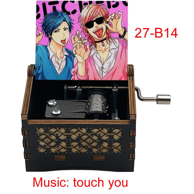 Yarichin b Club Ayato Yuri print Wooden music theme touch you black Music Box anime Friends cosplay fans Christmas Birthday Gift