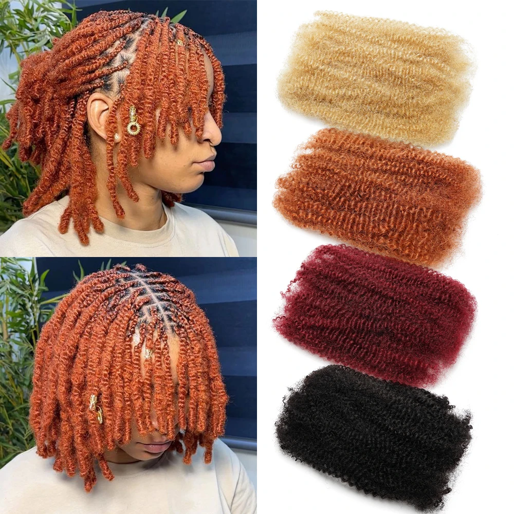 # 350 شعر بشري أفرو غريب # 27 شعر أشقر للتضفير # وصلات شعر مجعد 99J لضفائر التقلبات الصغيرة Microlocs