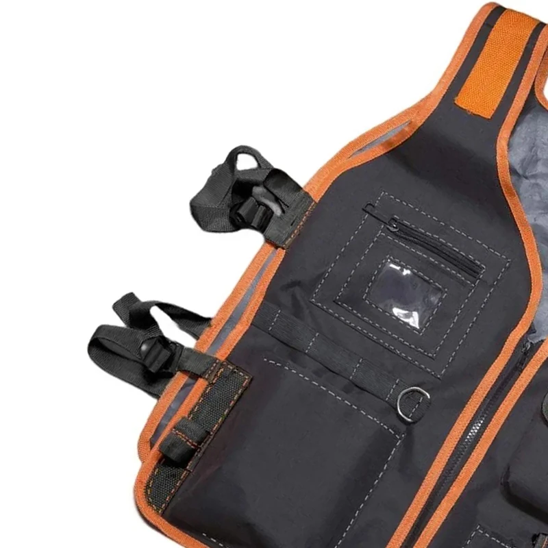 Safety Work Vest Tool Vest Maintenance Multi-Pocket Vest Oxford Cloth Work Vest With Multi-Pockets Tool Holders