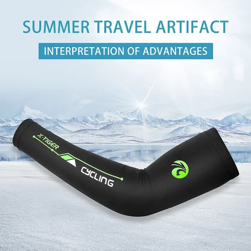 Imagen 2 del producto X-TIGER manga de brazo de ciclismo transpirable protección UV de secado rápido correr mangas de brazo de tela de hielo bandas de protección solar de baloncesto Fitness