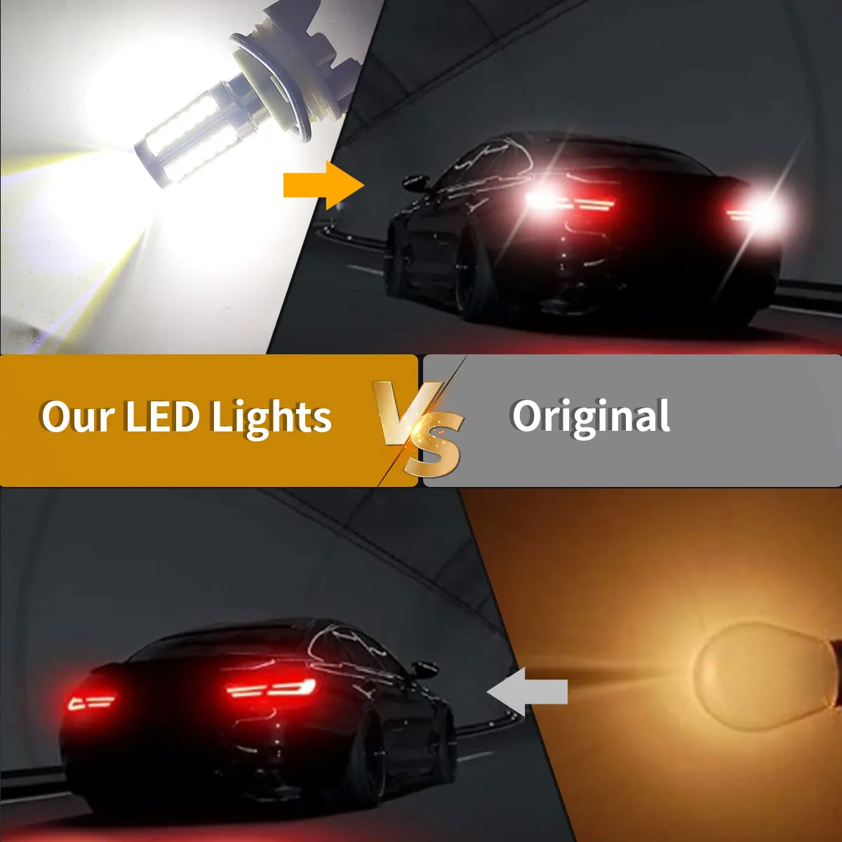 2 قطعة PY21W P21 5 واط 1156 Ba15s 1157 Bay15d 33 SMD Led سيارة فلاش الفرامل لمبات أضواء عكس مصابيح وقوف السيارات #5