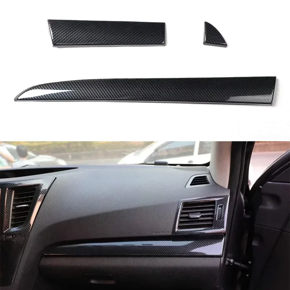 For Subaru Outback 2010 2011 2012 2013 Left Hand Drive Car Dashboard Decoration Strips ABS Trim Styling Accessories 3pcs