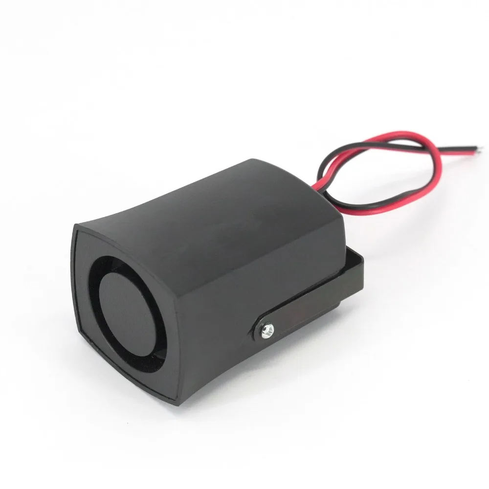 12-24V Fire Alarm Speaker 6 Tones Car Alarm Sound Ring Alarm Speaker Circulation Play Loud Sound Siren Speaker for General Car