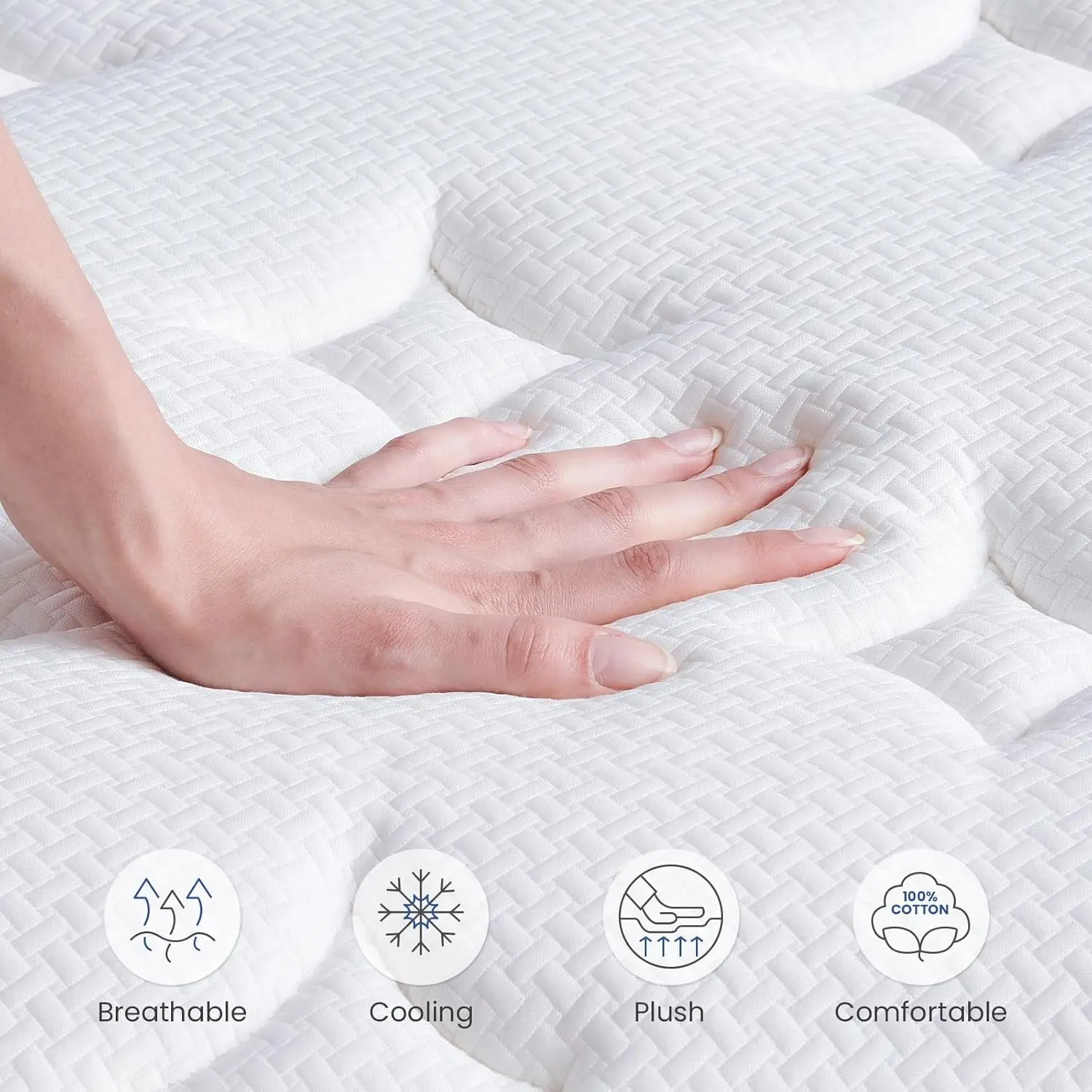 14-Inch Queen Mattress in a Box with Gel Memory Foam Individually Pocketed Springs for Pressure Relief Back Pain Relief-Plush