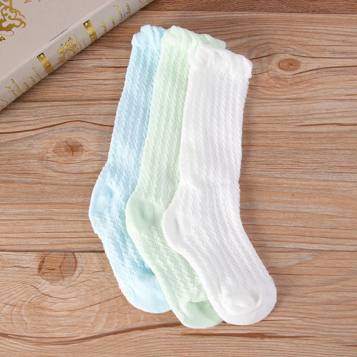 

3Pairs Baby Long Socks Anti-Mosquito Breathable Cotton Soft Elastic Non-Slip Summer Wear for 0-1 Years Old Boys