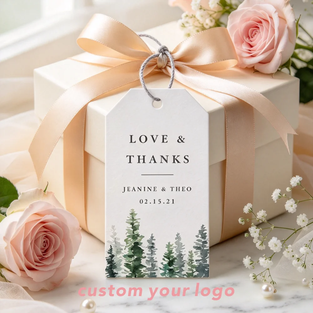 Custom Punched Tags, Personalized Wedding Discount Tag Cards, Gift Packaging Tags, Customize Your Logo
