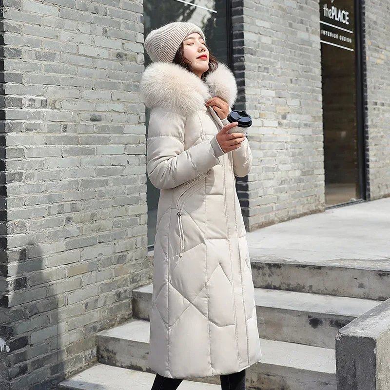 2022 New Snow Wear Coat Parka Winter Jacket Women Hooded Fur Collar Parka Thick Warm giacche femminili cappotti per studenti abbigliamento donna