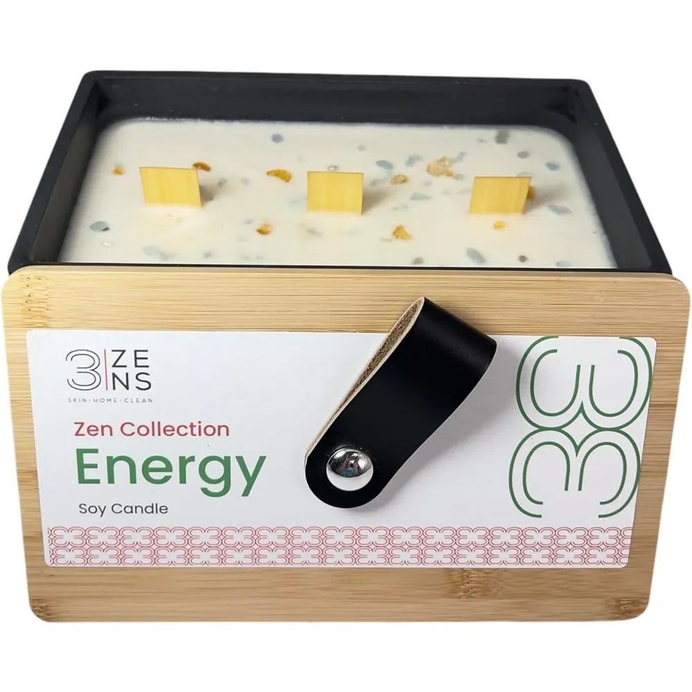 Energy Candle for Women & Men — Scented Soy Candle w/225+ Hour Burn Time — Fragrant Relaxing Aromatherapy Candles for Holiday Gi
