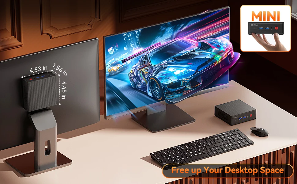 2025 كمبيوتر مكتبي صغير للمنزل والمكتب والأعمال N2 N100 أجهزة كمبيوتر صغيرة مكتب حساب السعر المنخفض DDR4 RAM الولايات المتحدة التوصيل