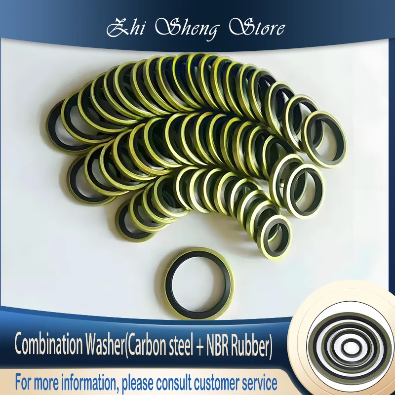 NBR Rubber+Carbon Steel Half Pack Combination Gasket, High Temperature Resistant, Oil Resistant, Waterproof Oil Pipe Gasket