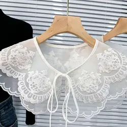 Sciarpa ricamata decorazione scialle camicetta di pizzo colletto falso camicia colletto finto accessori per vestiti spalla nuvola