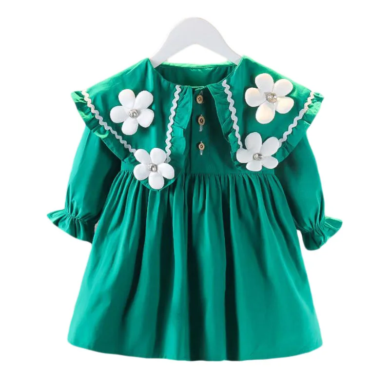 

Girl Dress Spring Autumn Toddler Wear Korean Baby Dress Lapel Long Sleeve Cute Infant Dresses Birthday Clothes Girls Clothing