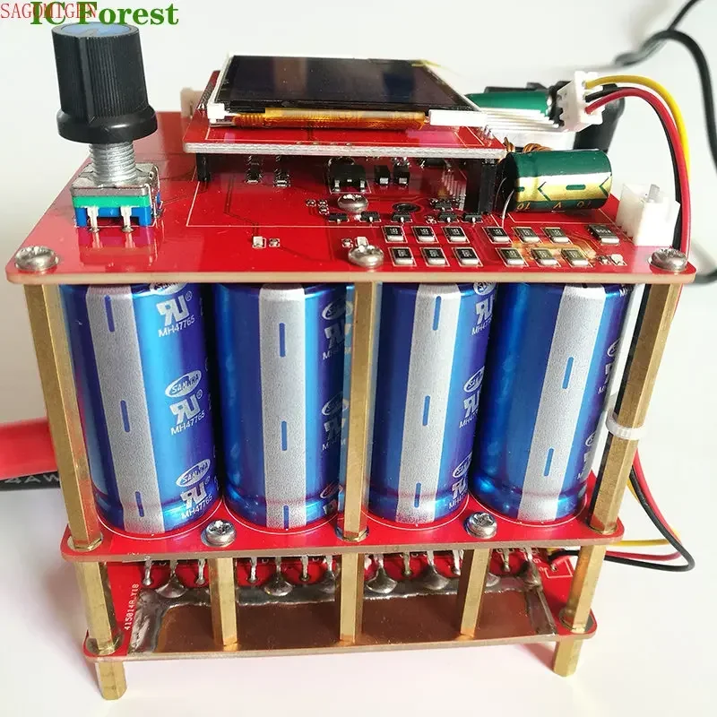 Przenośny maszyna do zgrzewania punktowego impulsowy kondensatora 5.4v 1600F z wyświetlaczem LED 18650/21700 ręcznym sprzęt spawalniczy z