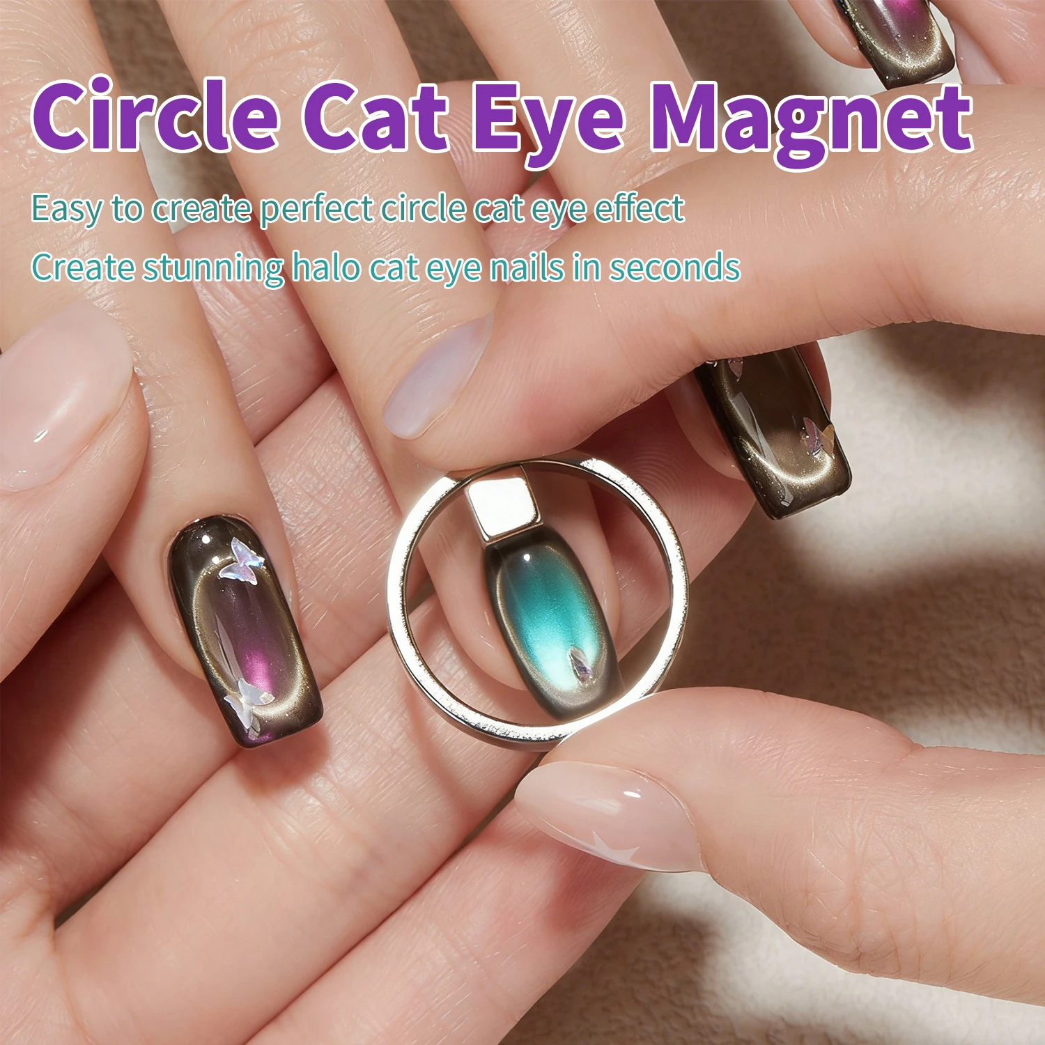 Gorgellux Circle Cat'S Eye Magnet Nail Art Tool Diameter Strong Magnet Suitable For Diy Cat'S Eye Nail Art And Home 1pc