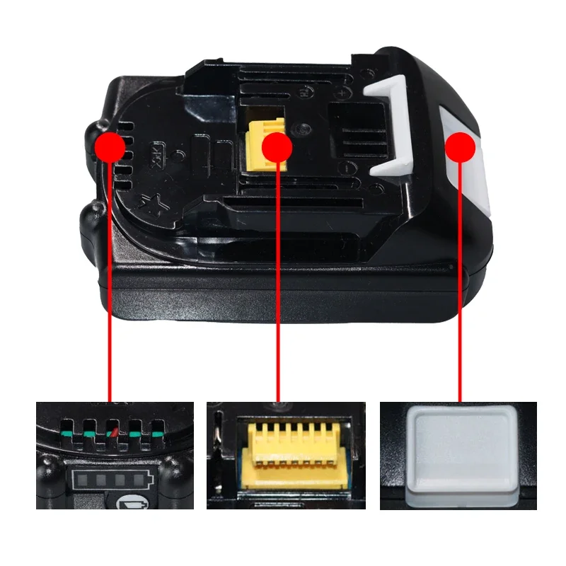 For 3.0Ah/4.0Ah/5.0Ah 18V Li-Ion Battery Replacement with Makita BL1820B BL1815 BL1850 BL1840 BL1860B LXT400 Compatible Batterie