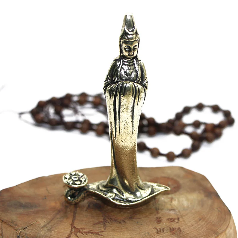 1/2Pcs Ruyi Guanyin Ornament Temple Send Son Guanyin Foguang Nanhai Pure Copper Small Copper Metal Crafts