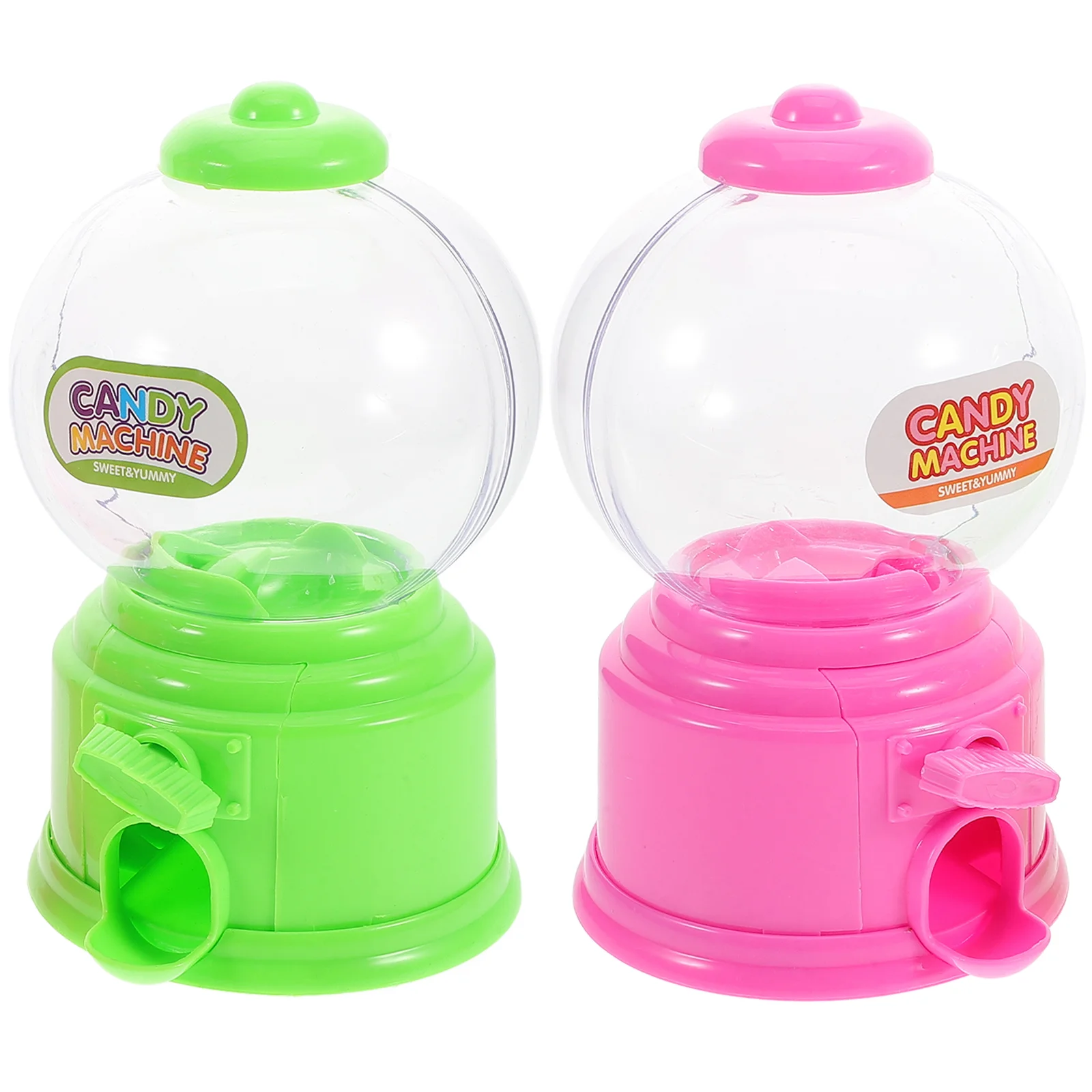 

2 PCS Twist Sugar Machine Candy Dispenser for Kids Vending Toys Pink Gumballs Bulk Plastic Reward