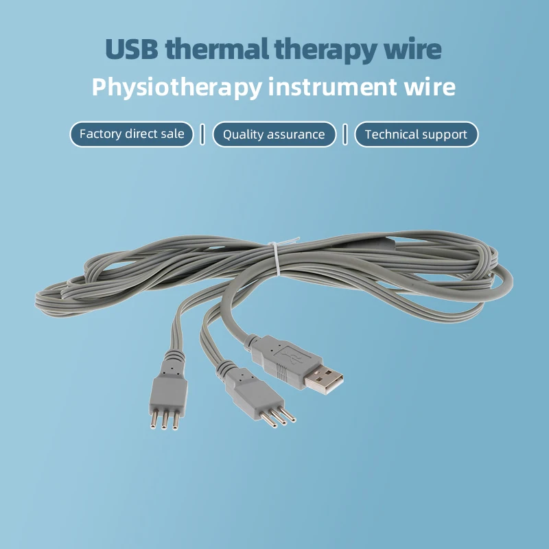 Instrument méridien basse et moyenne fréquence, fil chauffant USB, fil d'électrode, thérapie à trois sténopes et fil de thérapie thermique