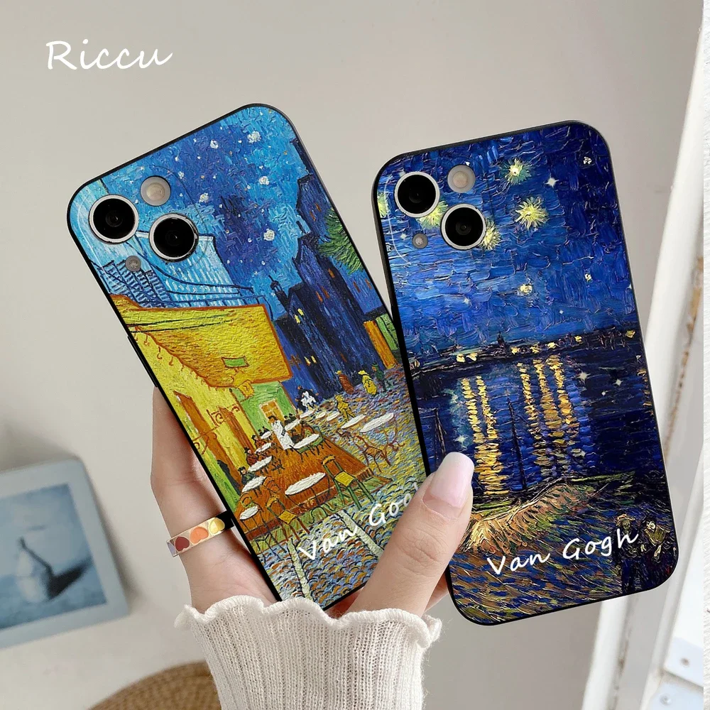 Van Gogh Starry Sky Art Phone Case FOR IPhone 15 14 FOR IPhone 13 11 12 Pro 8 7 Plus X 14 Pro MAX XR XS MAX 6s sunflower Covers