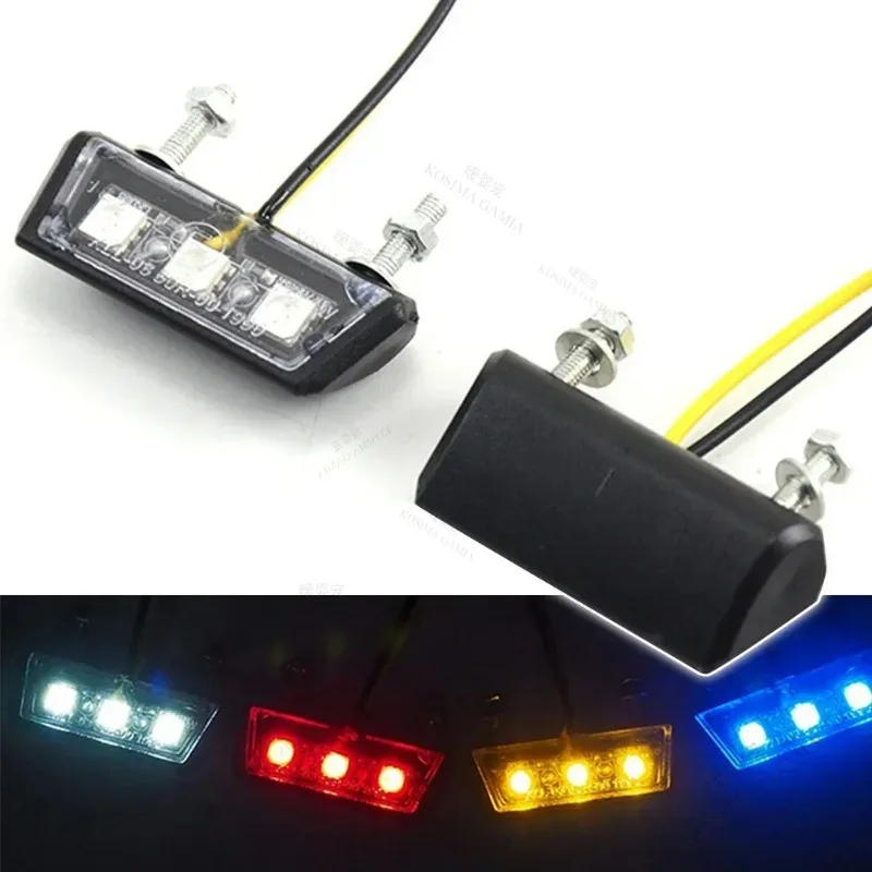 

Motorcycle Rear Tail Lamp 12V Waterproof License Plate LED Light Universal Indicators Motorbike Parts For ATV Bike Anti-Rust HD