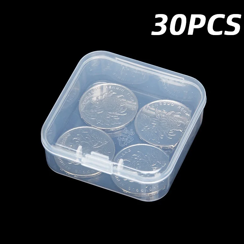 

30pcs, 5.4x5.4x2cm Small Square Storage Box Food Grade PP Transparent Mini Case Clear Plastic Jewelry Earrings Rings Beads