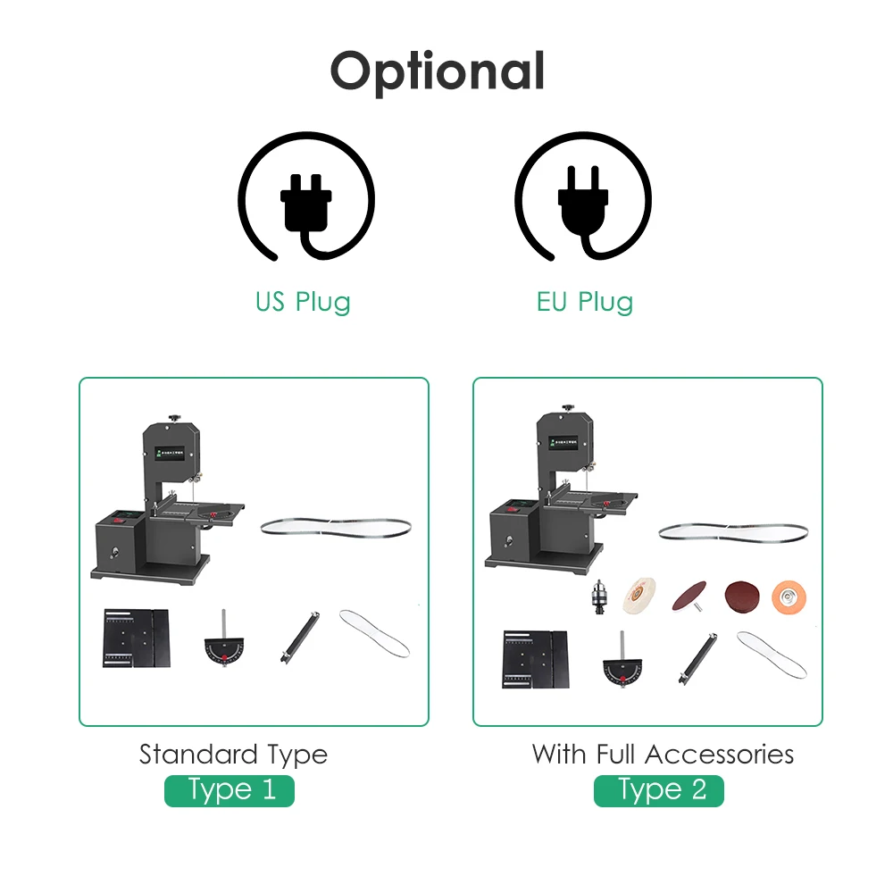 Mini Band Saw Machine 1750RPM Benchtop Band Saw Table-Saw Electric Desktop Saws Small Household DIY Cutting Tool