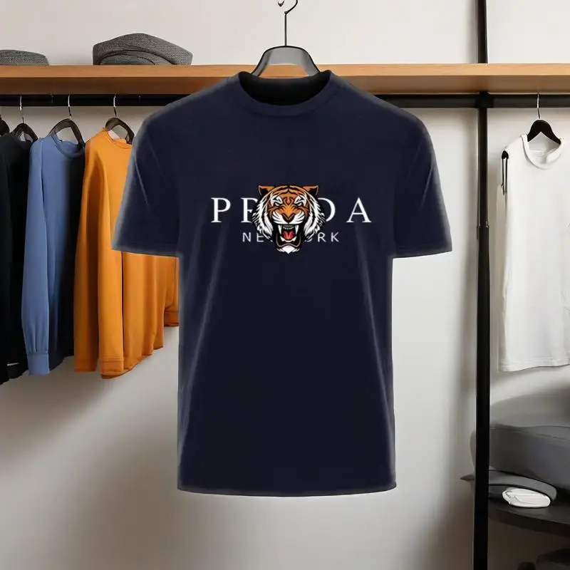 

Pure Cotton Tiger Head Letter Printed Summer High-quality Cotton Comfortable Breathable Casual Fashionable Versatile T-shirt
