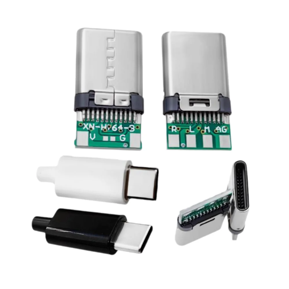 2/5Pcs TYPE C USB 3.1 24Pin Male Plug Welding Connector Adapter with Housing Type-C Charging Plugs Data Cable Accessories Repair