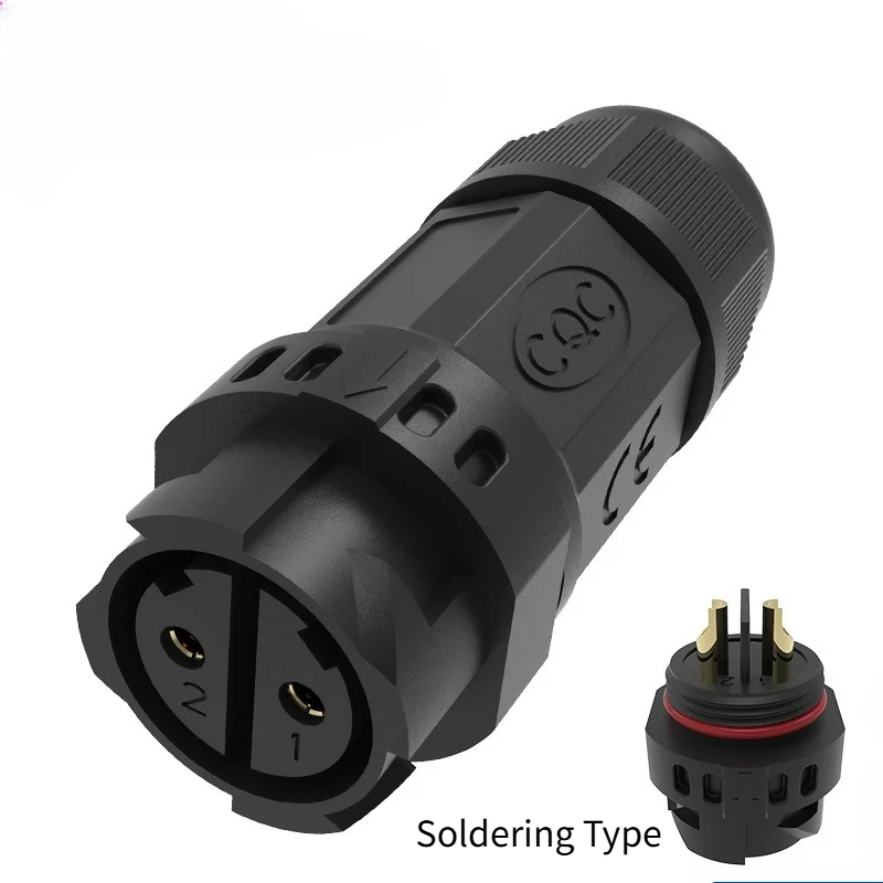 35A IP67 Waterproof M25 Connector 2 3 4 Pin Male Female Screw Soldering Quick Plug Self-locking Outdoor LED Circular Wire Power