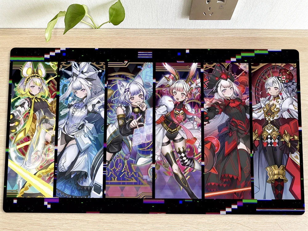 

YuGiOh Playmat Maliss in the Mirror M∀LICE White Rabbit TCG CCG Mat Trading Card Game Mat Mouse Pad Gaming Play Mat Mousepad