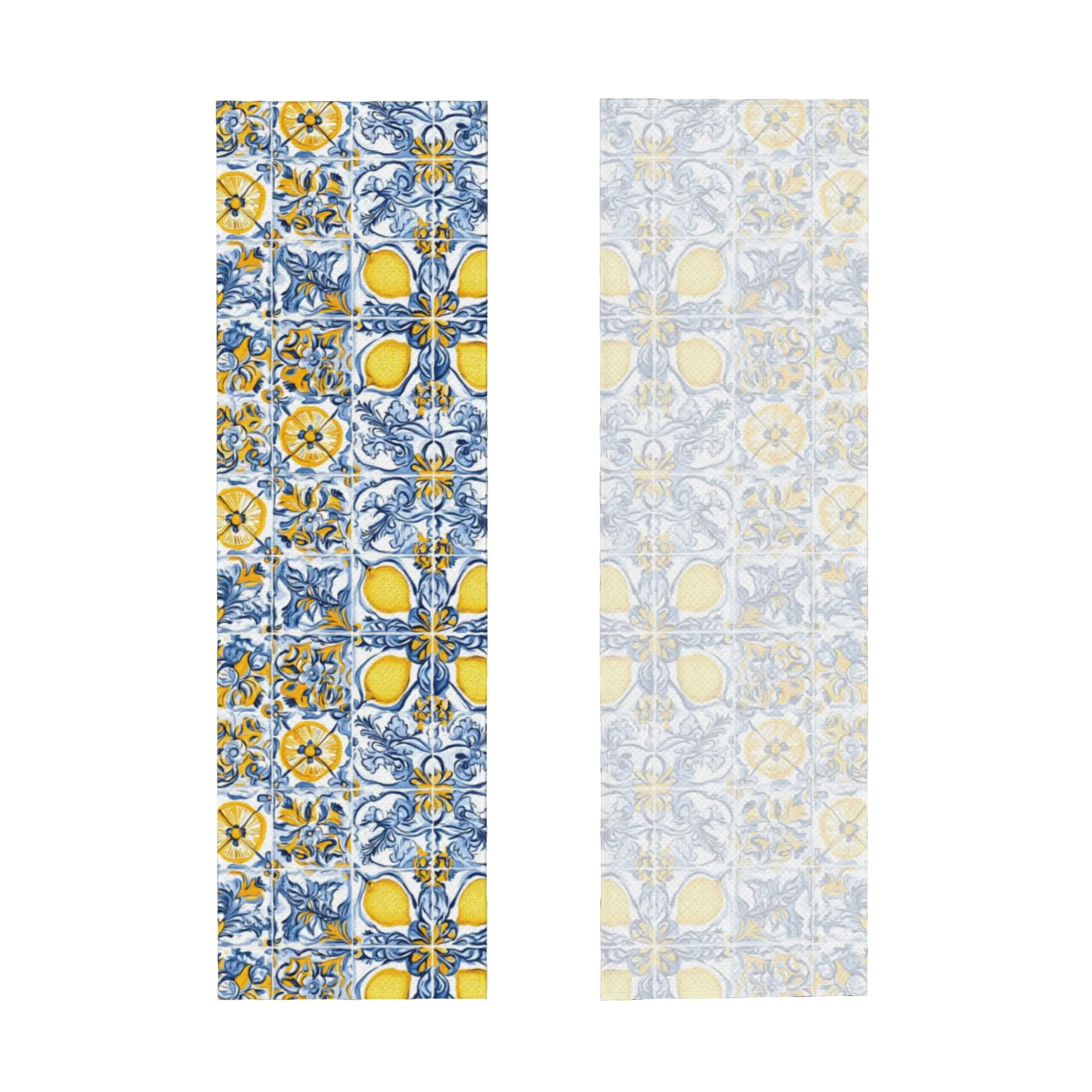 Cold Exercise Towel Sicilian Mediterranean Tiles and Lemon Beach Sports Yoga Camping Towel Refreshing Sports Scarf Face Towels