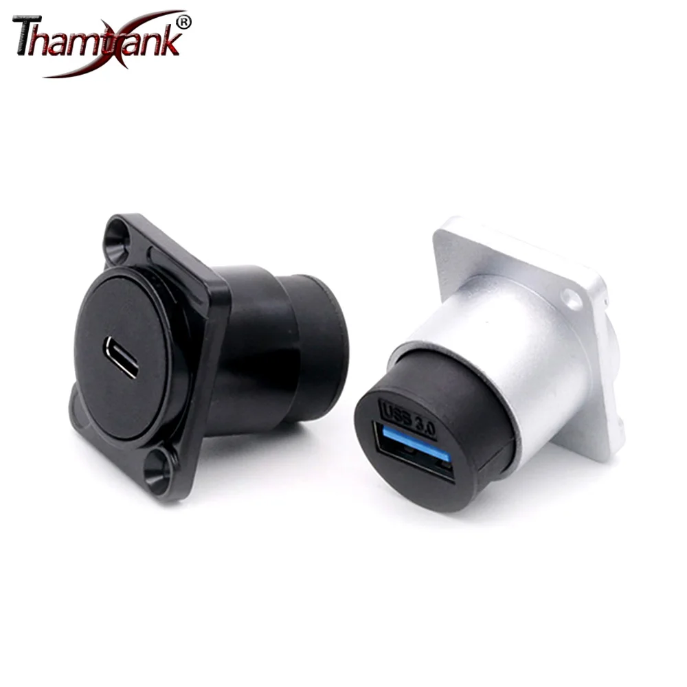 4pc TYPE-C Docking USB3.0 Female Connector Socket Panel Mount Chassis Network Connector