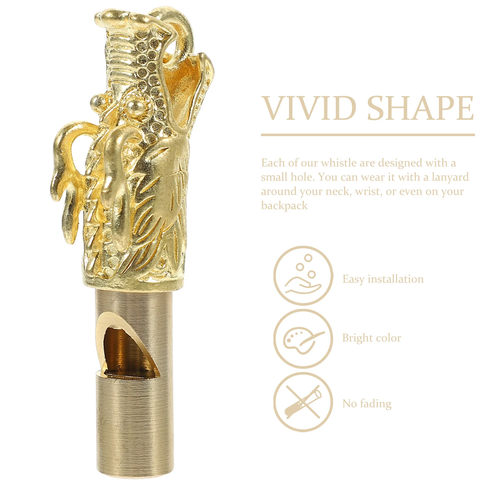 4 قطعة رأس التنين صافرة النحاس الحرفية رائعة نحت بصوت عال الطوارئ في الهواء الطلق بقاء الرياضة المنافسة صافرة