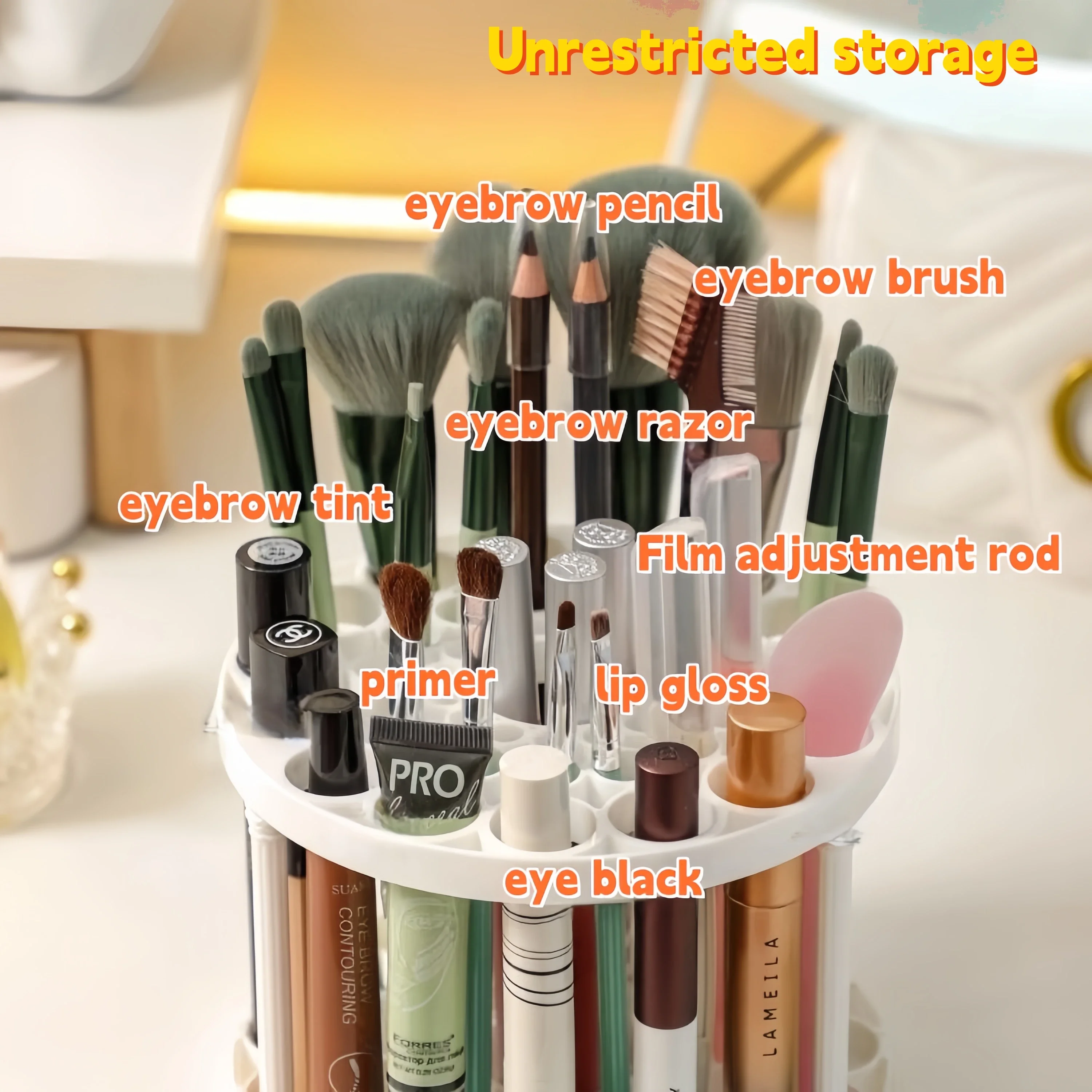 فرشاة للمكياج تخزين الرف سطح المكتب مستحضرات التجميل تخزين حامل أحمر الشفاه فرشاة للمكياج تخزين منضدة الزينة فرز صندوق تخزين