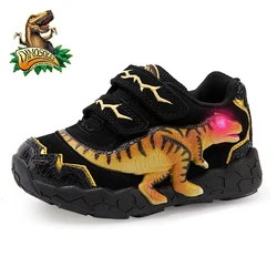 Dino Dragon Shoes Boys sports shoes autumn and winter style leather flash casual children sports shoes trend