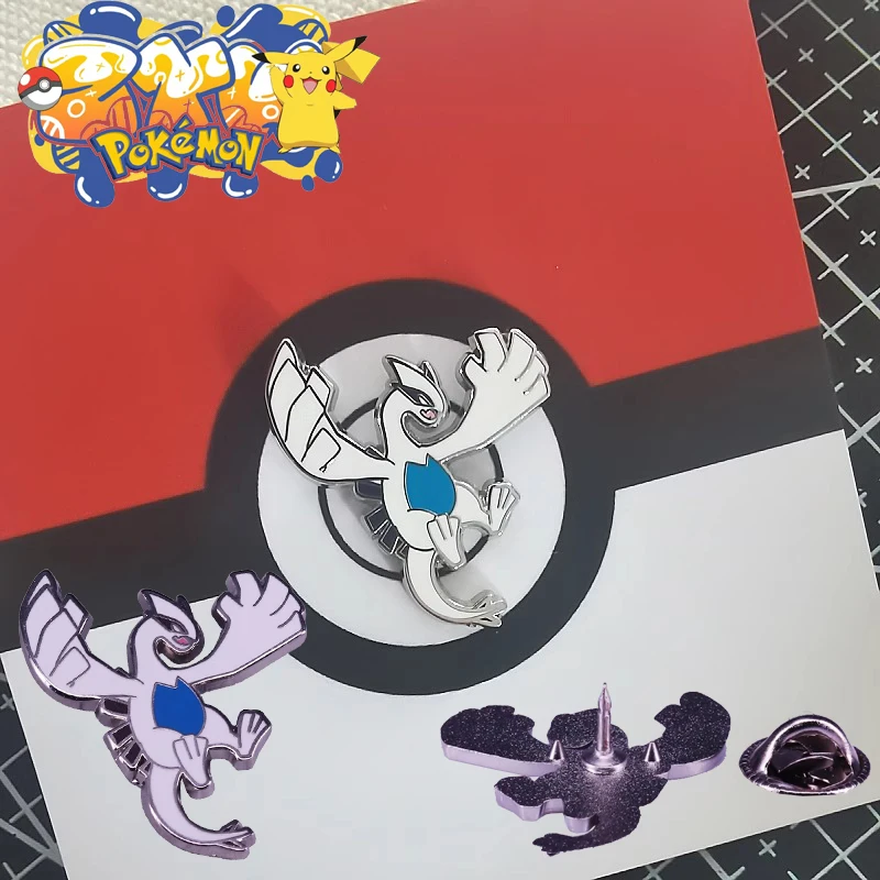 

2024 New Children Like It Pokémoned Lugia High Quality Kawaii Anime Delicate Enamel Pin Anime Figures Lugia Metal Brooch Badge