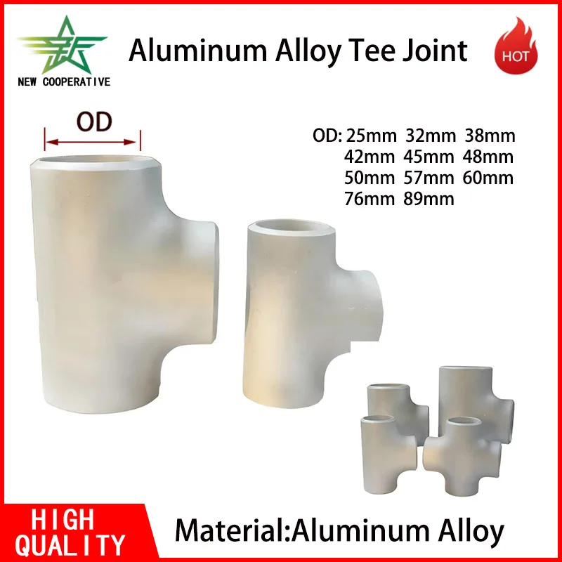 Aluminum Alloy Connector Fittings Aluminum Alloy Pipe Equal Diameter Tee Connector Adapter Industrial-grade Seamless Tee Welded