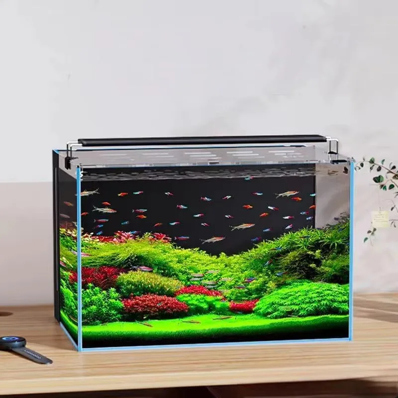 

Fish Aquarium Ultra-Clear and Ultra-White Small Integrated Fish Tank for Desktop Study Rooms Click and Order Now