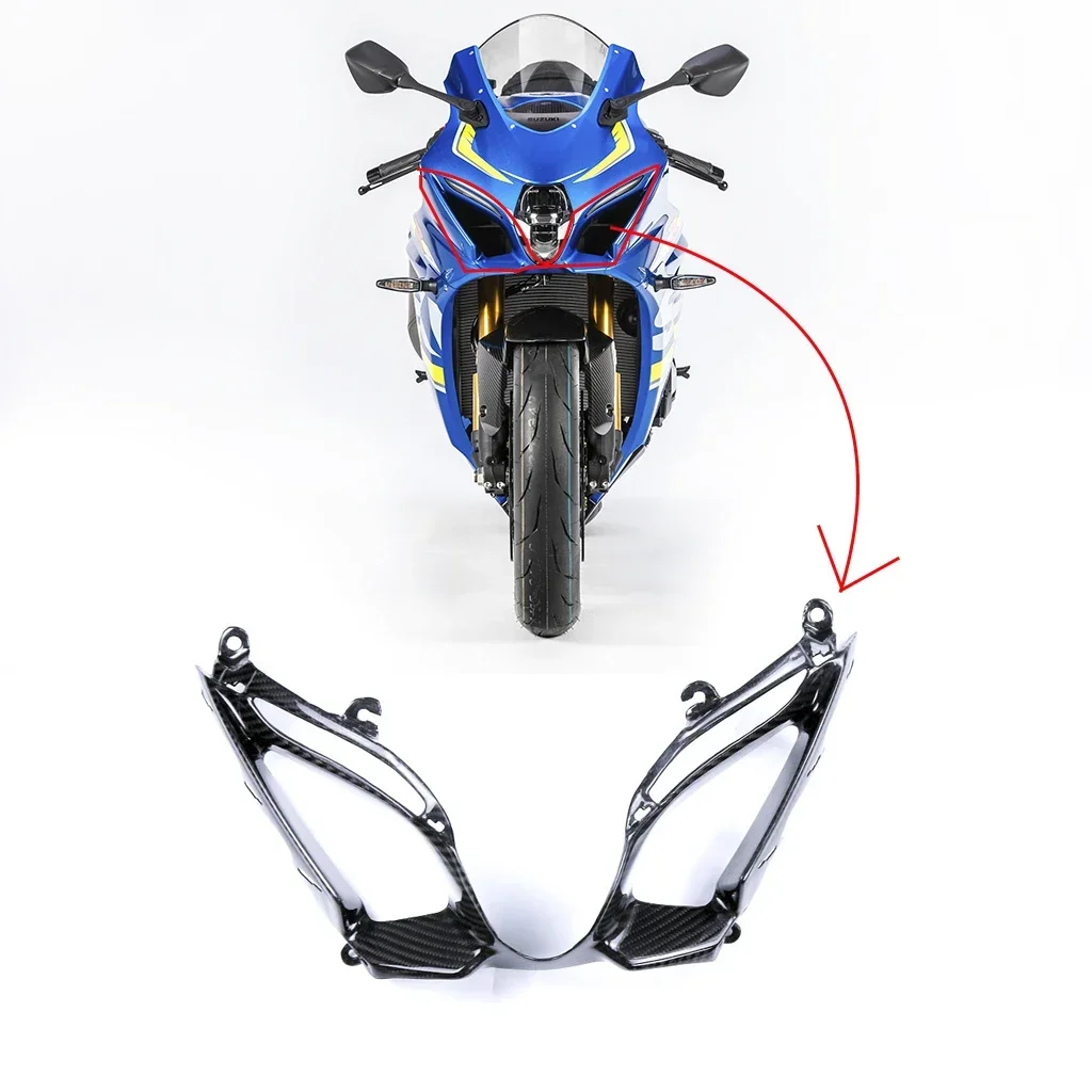 

For Suzuki GSXR 1000 GSX-R1000 2017-2022 Real Carbon Fiber Front Fairing Headlight Cover Motorcycle Accessories Fairing